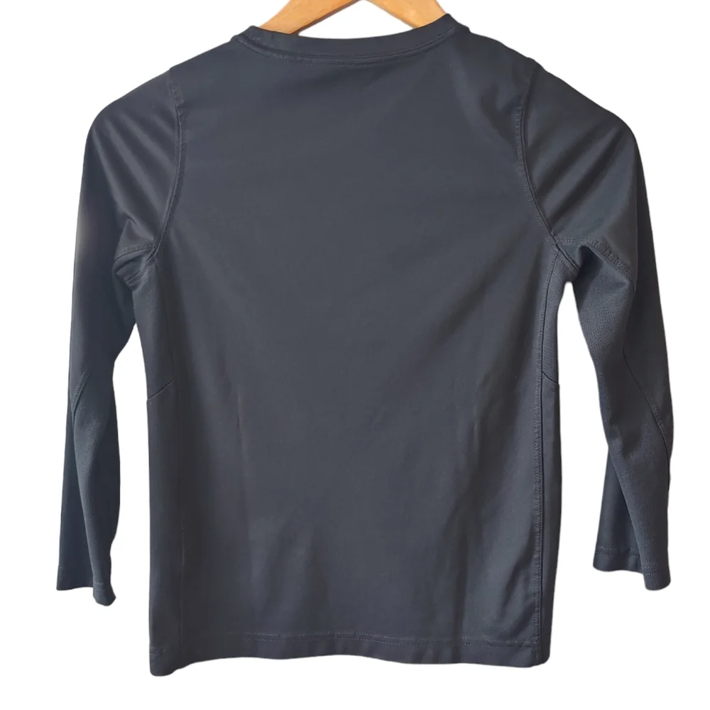 Nike Black and Grey Long Sleeve Dri Fit Shirt Size Small